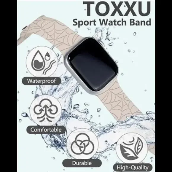 Spiderweb Engraved Watch Band, Compatible with Apple Watch, NWT - Picture 2 of 3